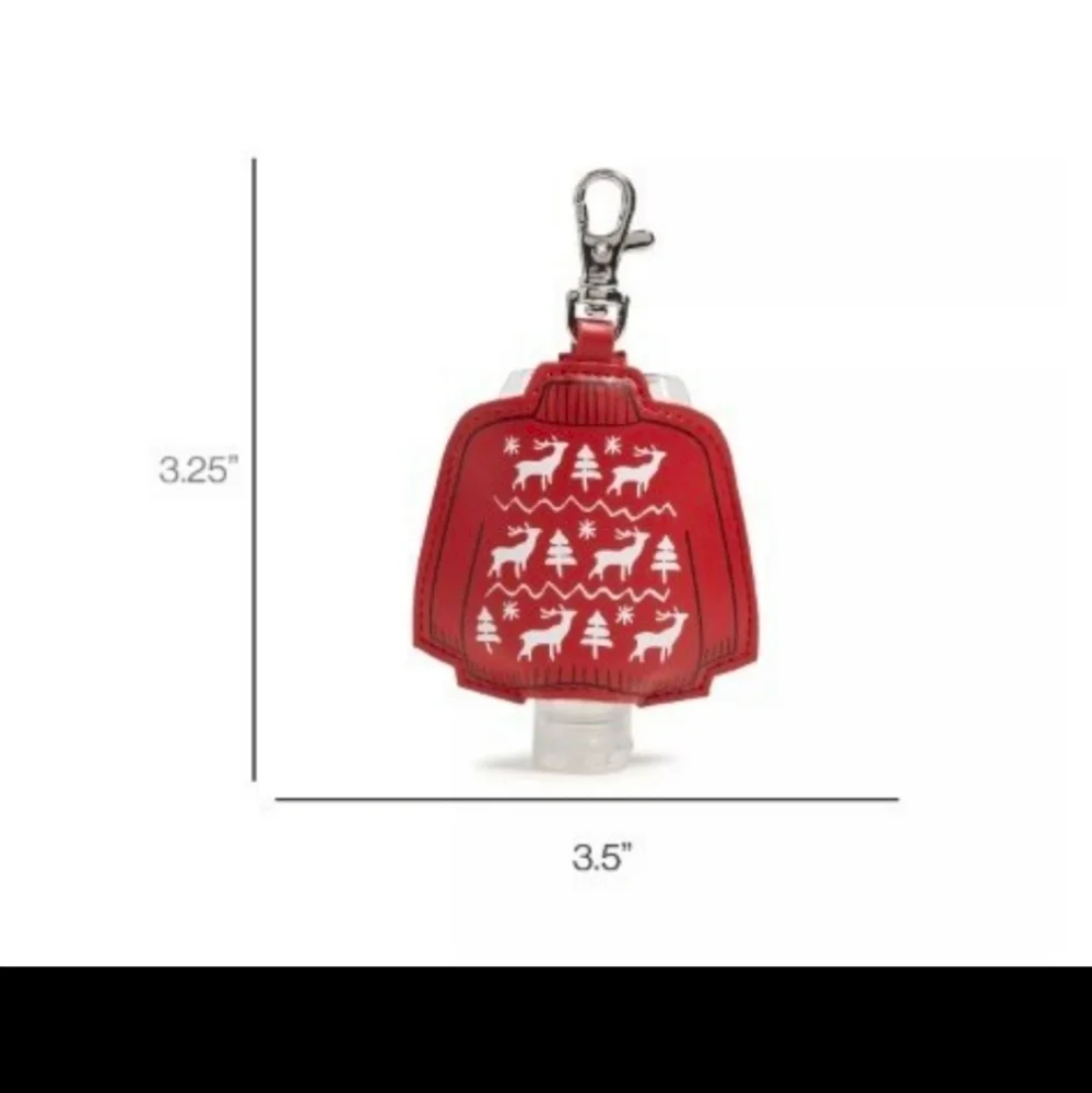 Vera Bradley Holiday Keychain Bag Charm Hand Sanitizer Holder - Sweater BNWT $39